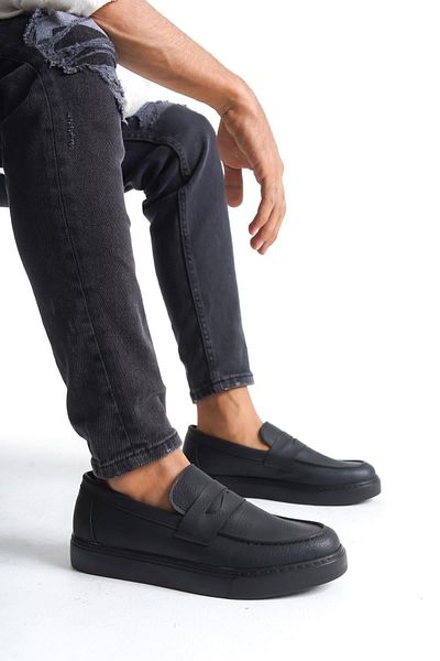 Aymood Slw180 Estilo X - Men's Black Sneakers, Laceless and Classic