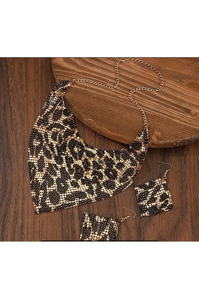 Barbarosshop Jewelry Set 3 Piece Leopard Pattern Design Accessory Jewelry Set