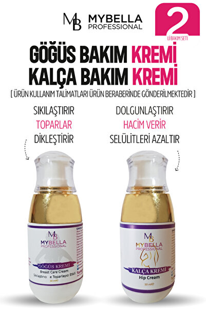 MY Bella Kozmetik Göğüs Bakım Kremi Kalça Kremi 2'li