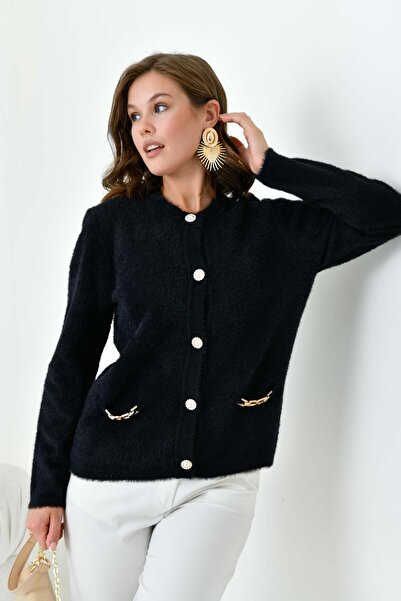 FTZ WOMEN Cardigan cu detalii accesorii pentru femei negru 20749