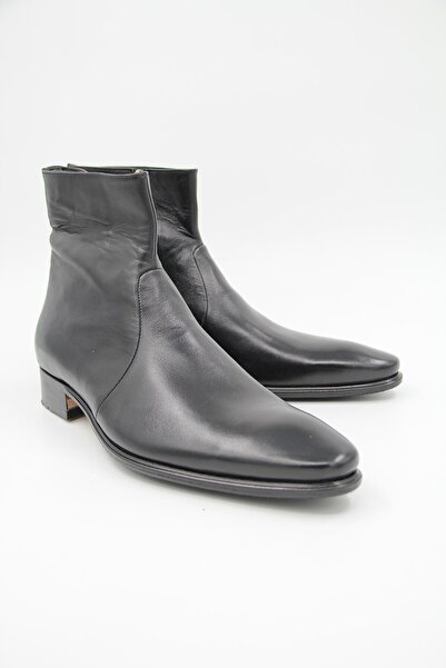 VİYA Viya 300 Ανδρικές Γνήσιες Δερμάτινες Κλασικές Μπότες - Μαύρο