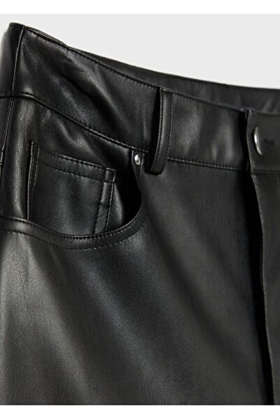 MERİT FASHION Cepli Deri Pantolon