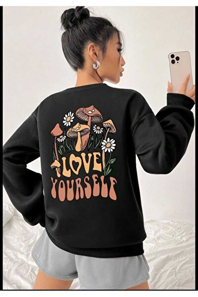 KOZİA OUTDOORS سويت شيرت مطبوع كبير الحجم للجنسين من مالكوتشبي