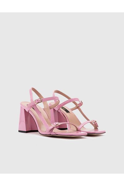 İLVİ Sakari Genuine Patent Leather Women's Pink Heeled Sandals