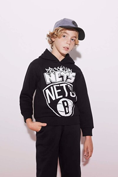 DeFacto B4806 Nba Brooklyn Nets Χοντρό φούτερ