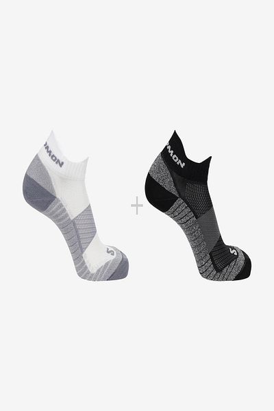 Salomon Lc2093600 Чорапи Aero до глезена, 2 броя - черно/бели