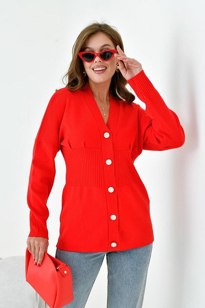 FTZ WOMEN Ftz Red Women's Cardigan - Button Detail, Model 20910
