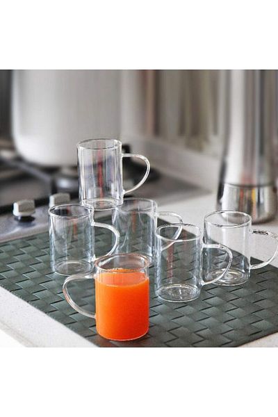 STOREMAX Ntwork 3-Piece Heat Resistant Borosilicate Glass Cup Art 1087243