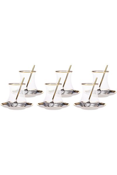 STOREMAX Ntwork Pera Gold 18 Piece Tea Set Art 1087243