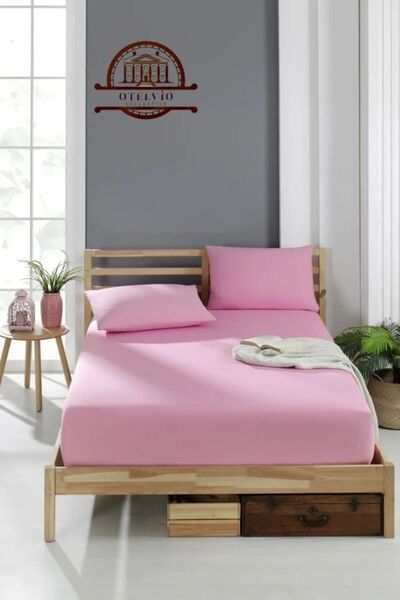 OTELVIO Cotton Ranforce Fabric Elastic Fitted Pillow Sheet Set (All Sizes)