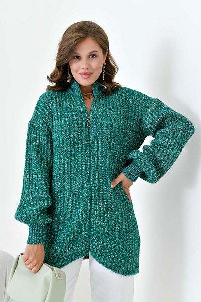 FTZ WOMEN Benetton 20871 - Ftz γυναικεία ζακέτα με φερμουάρ ντεγκραντέ