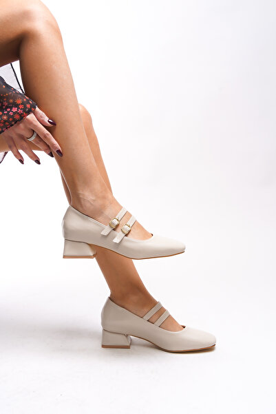 Riccon Iarwarin Women's Low Heel Shoes - Nude Patent Leather 00125197