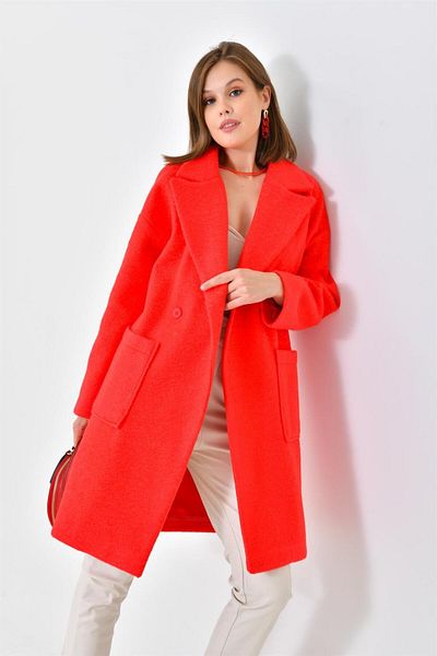 FTZ WOMEN Women's Stamped Coat Red 30626