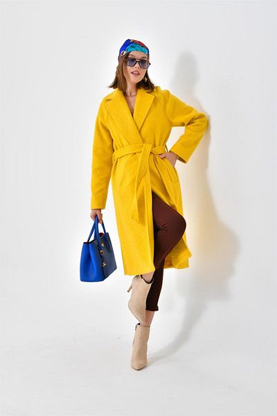 FTZ WOMEN Palton de damă cu ștampilă galben 30625