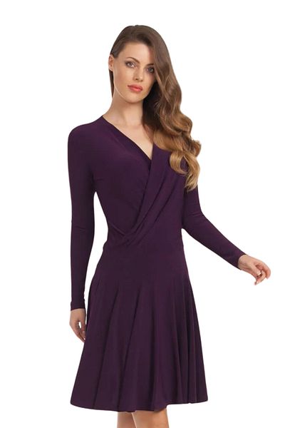 Laranor Rochie de damă, prune, cu guler dublu, zi și noapte, elegantă 19l6440