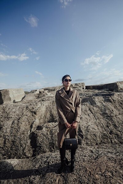 Olcay KAMEL 3028 - Ανδρικό γιακά με τετράγωνο σχέδιο κασμίρ παλτό