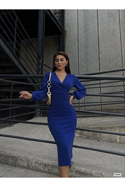 Kokosh moda DRESSIFY ŽENSKA MODA Ženska Kruvaze izrez haljina sa balon rukavi...