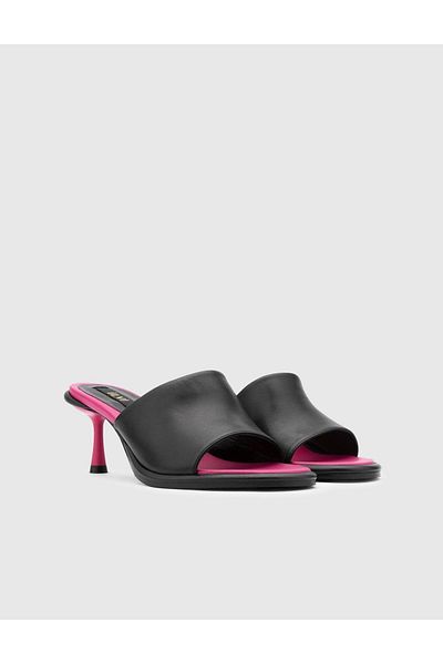 İLVİ Papuci cu toc fuchsia Bellamy din piele naturală