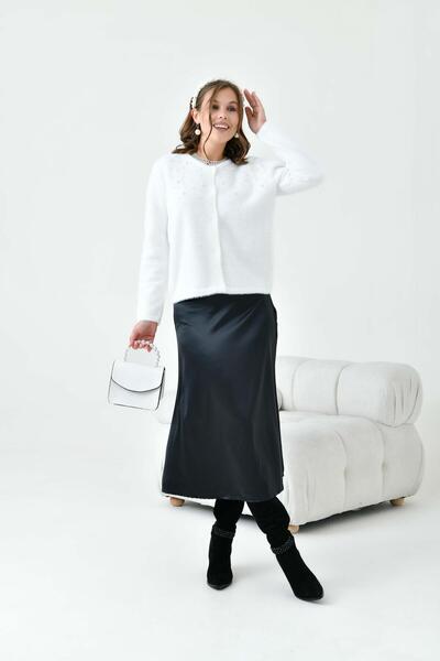 FTZ WOMEN Cardigan de damă cu perle Ecru 20748