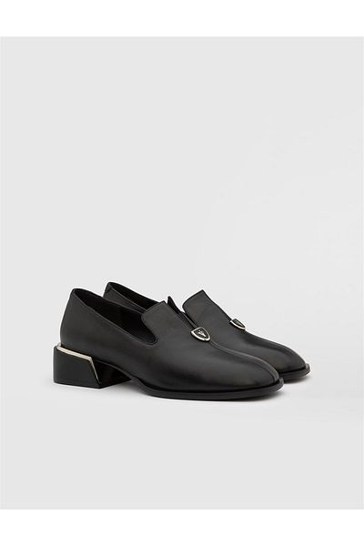 İLVİ Filippa Genuine Leather Women's Black Heeled Shoes