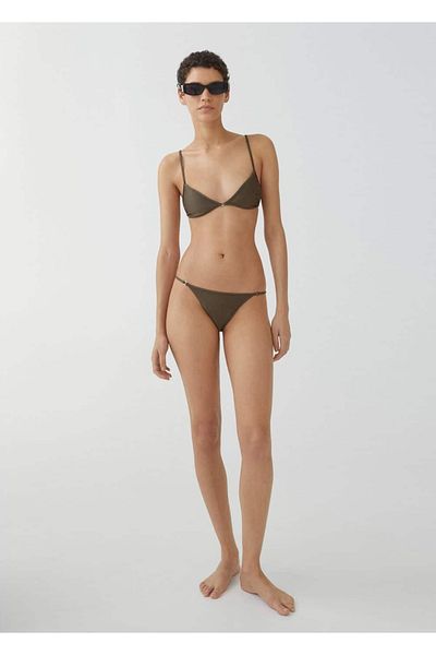 MANGO Woman Top de bikini cu detalii metalice