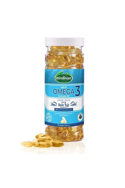 Mindivan Omega 3 and Coenzyme Q10 Krill Oil - 1330 Mg 90 Softgels X4 Pieces