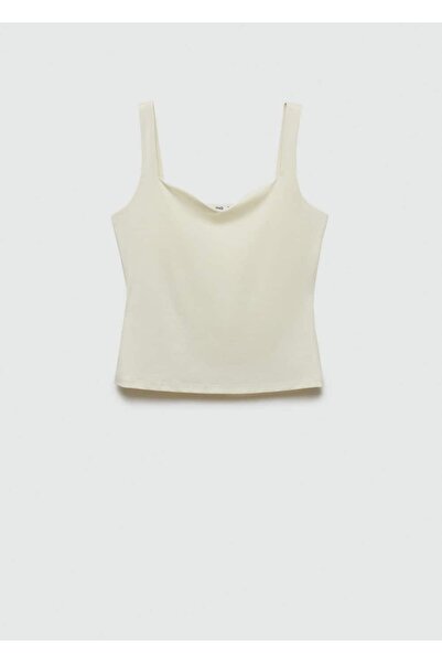 MANGO Woman Πλεκτή μπλούζα με τιράντες