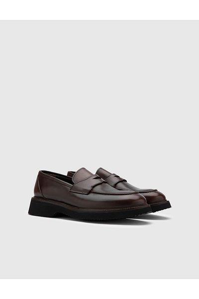 İLVİ Eka Genuine Leather Men's Brown Casual Shoes