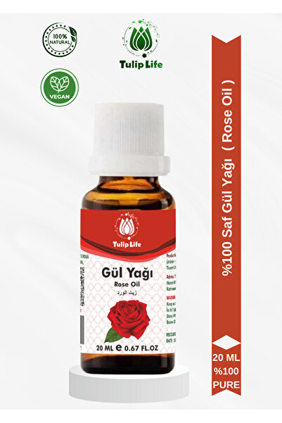 Tuliplife زيت الورد النقي والطبيعي 100% (زيت زهرة الورد الدمشقي) 20 مل