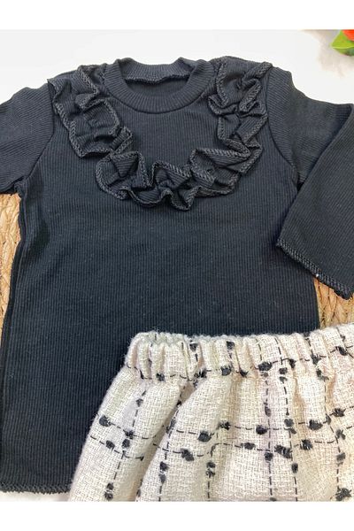 ESES BEBE Baby Black Scrambles Skirt-Bluz Set Set
