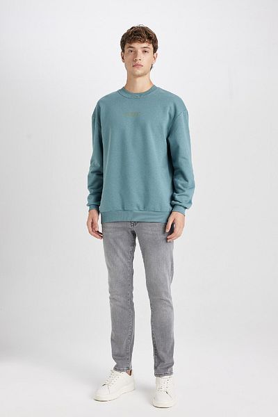 DeFacto Boxy Fit Sweatshirt mit Rundhalsausschnitt, bedruckt, V5306AZ24AU