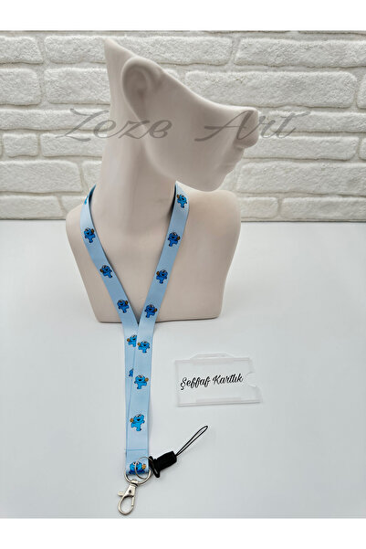 zezedesing Kurabiye Canavarı Desenli Boyun İpi ve Telefon Askısı (KARTLIK DAHİL)