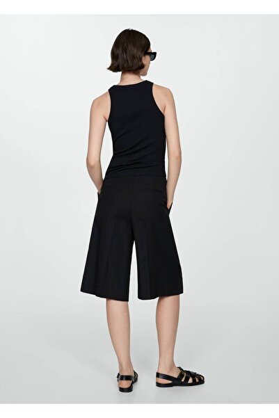 MANGO Woman Lastik örgü pamuklu bluz