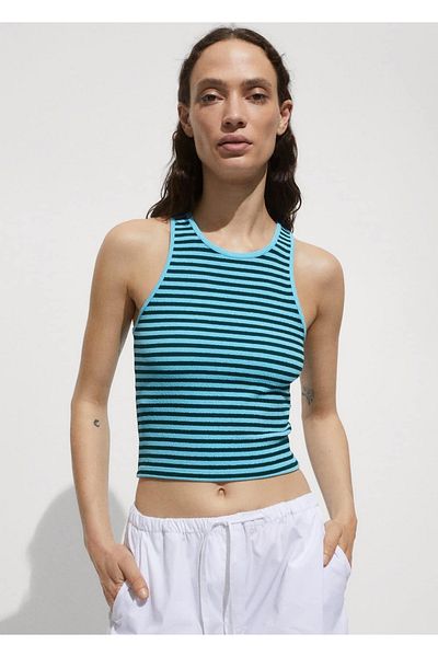 MANGO Woman Bluză din tricot în dungi
