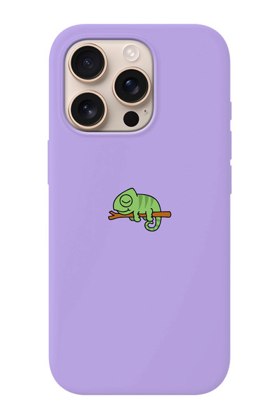 shoptocase iPhone 16 PRO Uyumlu Bukalemun Desenli İçi Süet Silikon Telefon Kı...