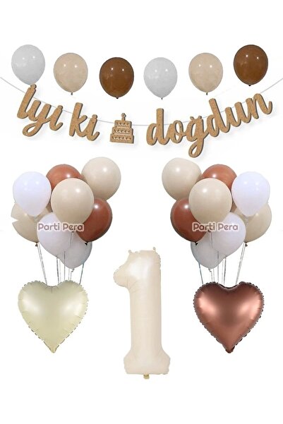 parti pera Kraft Iyiki Doğdun Yazı Retro Kalp Folyo Balon Doğum Günü Balon Seti