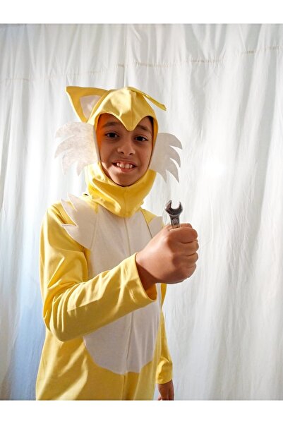 Genel Markalar Sarı Tails Kirpi Sonic Kostümü, Eğlenceli ve Renkli Oyun Seti