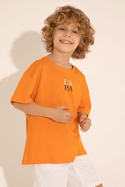 U.S. Polo Assn. Tricou portocaliu oversize pentru băiat 50289202 -VR051