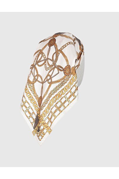 İLVİ Solros Women's Scarf Beige Mustard Silk Twill