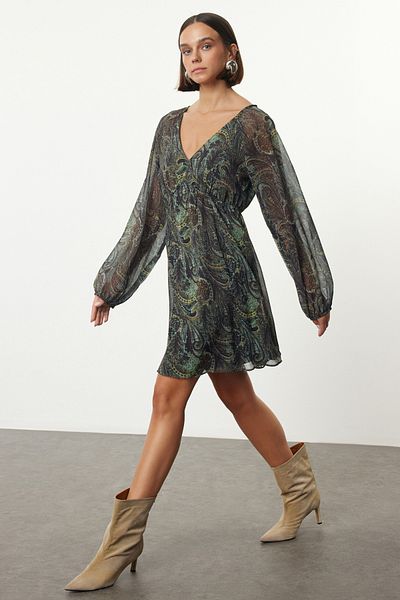 Trendyol Collection Ethnic Mini Mint Woven Dress - Twoss23El00519