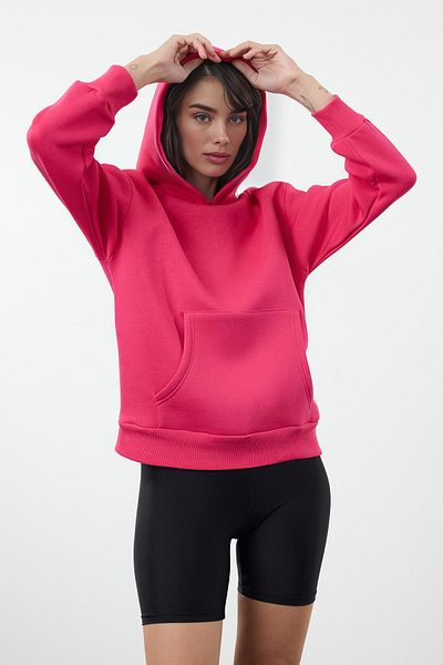 Trendyol Collection Fuchsiová pletená mikina s kapucí – Regular Fit Twoaw25sw00151