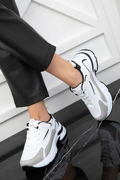 SOHO Women's Sneaker 19686 - Ice, White and Black