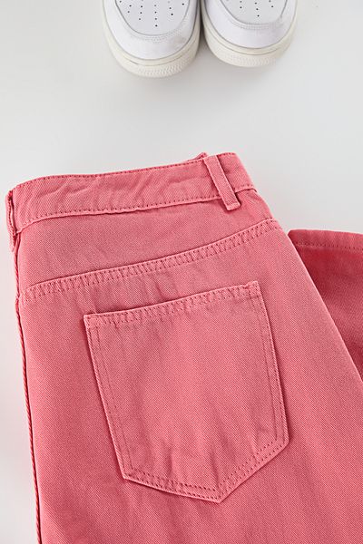 Edit by Trendyol High Waist Wide Leg Pink Rigid Plus Size Jeans
