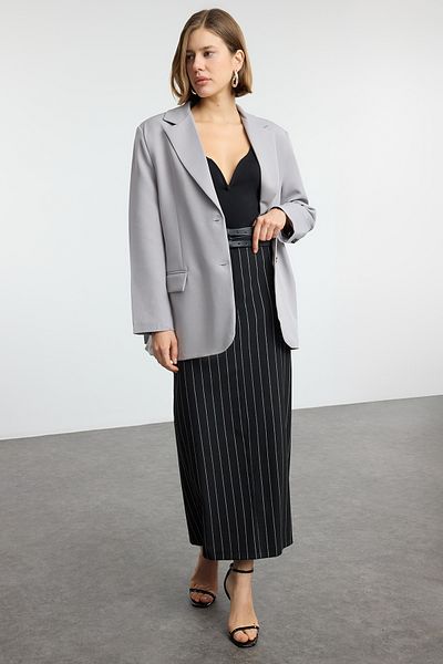 Trendyol Collection Extra Oversize Gray Blazer Jacket - Twoaw24Bc00107