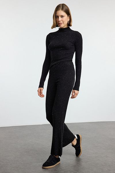 Trendyol Collection Glittery Black Knitwear Set - Lower & Upper Twoaw25Au00050