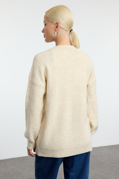 Trendyol Collection 2-Pack Black and Stone Textured Knitwear Cardigan - Twoaw25Hi00348