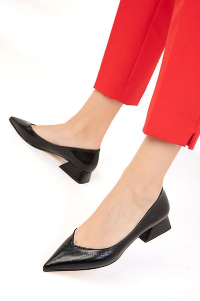 SOHO Honeycomb Black Women's Classic Heeled Shoes - 19666