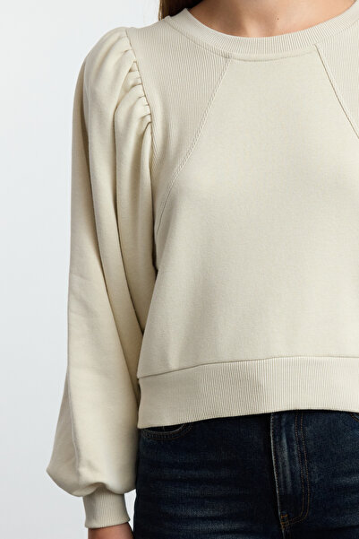 Trendyol Collection Hanorac tricotat cu mânecă cu balon - piatră groasă, obișnuită TWOAW25SW00186