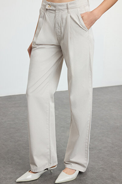 Trendyol Collection Low Waist Stone Pleated Wide Leg Trousers - Twoaw25Je00247