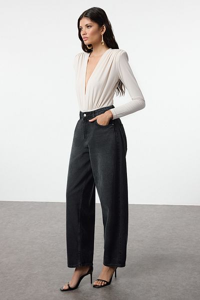 Trendyol Collection Πέτρινο πλεκτό σώμα με διπλό γιακά TPRAW22BD0161